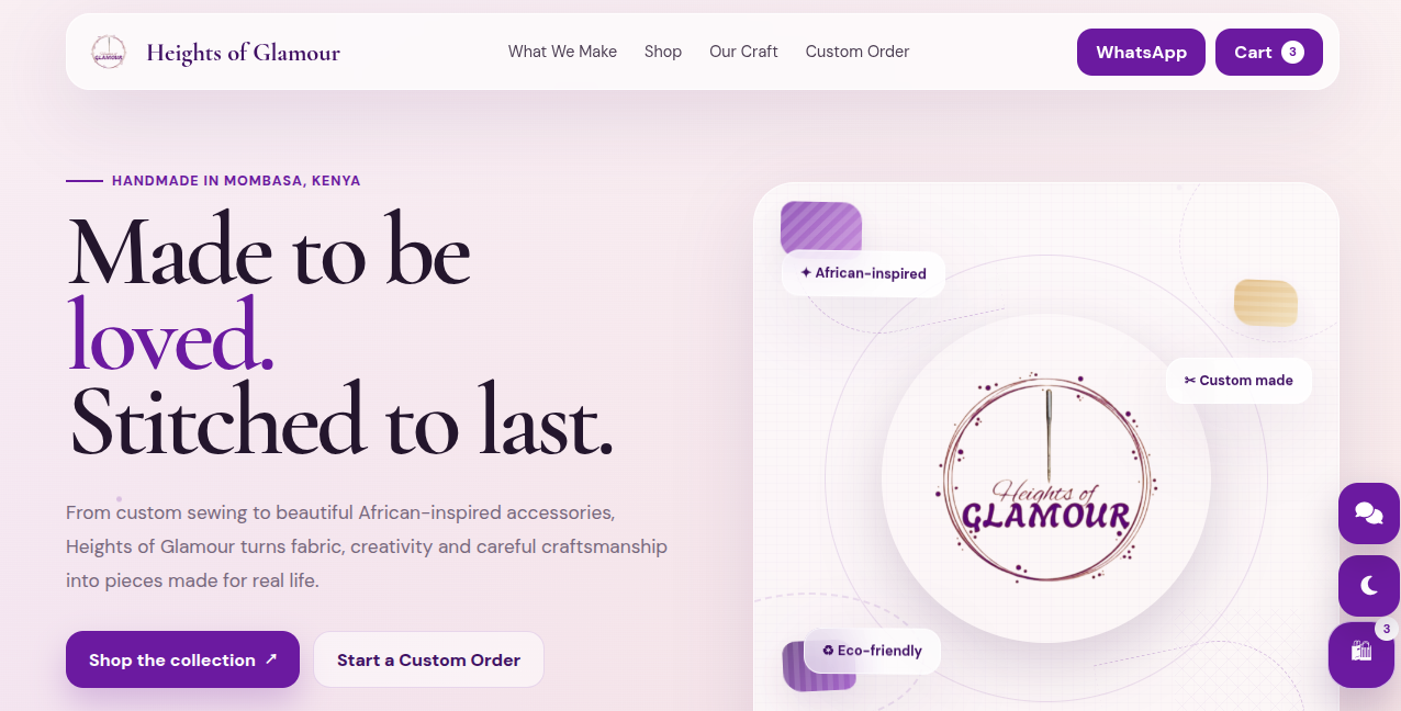 Heights of Glamour homepage