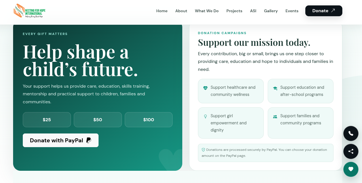 NHI donation experience