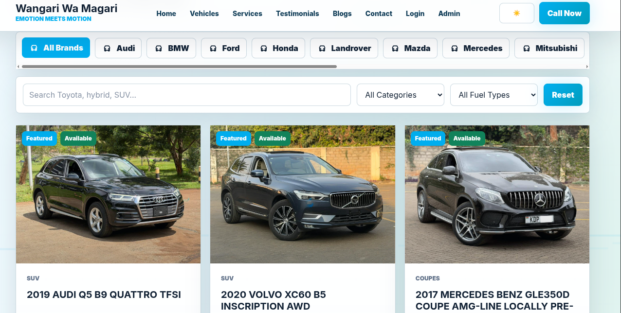 Vehicle catalogue
