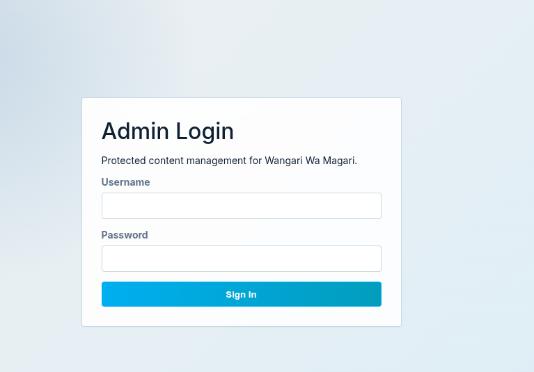 Admin login